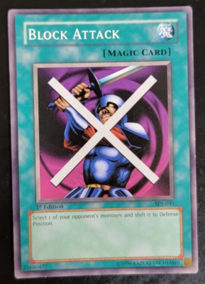 Yu-Gi-Oh - Trading Card - Spell Card - Block Attack - 1st Edition - SDJ-031 Yu-Gi-Oh - Trading Card - Spell Card - Block Attack - 1st Edition - SDJ-031