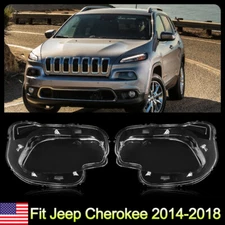 For Jeep Cherokee 2014-2018 Left Right Side Headlight HeadLamp Lens Cover Shell