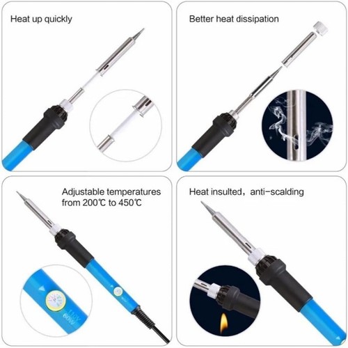 Soldering Iron Electric Gun Adjustable Temperature Welding Solder Wire Kit 60W - - Picture 4 of 15