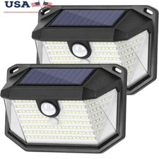 Solar Outdoor Lights 2-Pack 178LED Motion Sensor Waterproof Security Light New