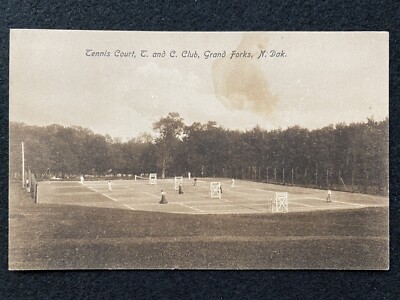 Grand Forks North Dakota ND Sports Tennis Courts 1908 Antique Photo Postcard