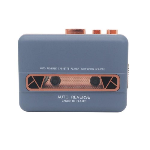 Class Walkman Cassette Headphones Speaker Player Built-In Speaker BlueGold C14 O
