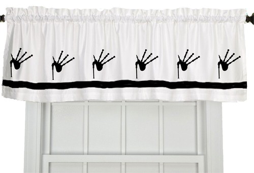 Scottish Bagpipes Window Valance in Your Choice of Colors Handmade Decor - Picture 1 of 10