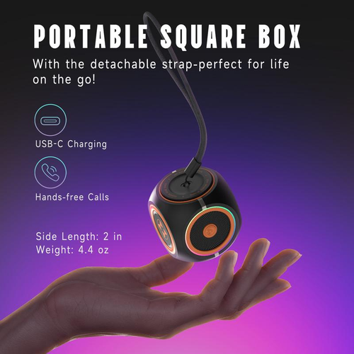H-808 Mini Bluetooth Lautsprecher mit RGB Beleuchtung - Perfektes Geschenk für Teens & Büro - Bild 6 von 7