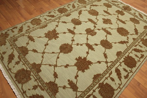 5'10" x 8'10" Hand Knotted Nourison Nourmak 100% Wool Traditional Area Rug Green - Picture 3 of 11