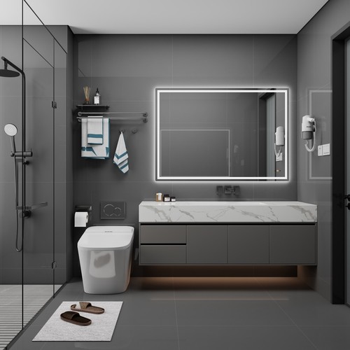 LED Badezimmerspiegel 42" x 30" Wandmontage Rahmenlos Beleuchtet Gestensteuerung - Bild 3 von 12