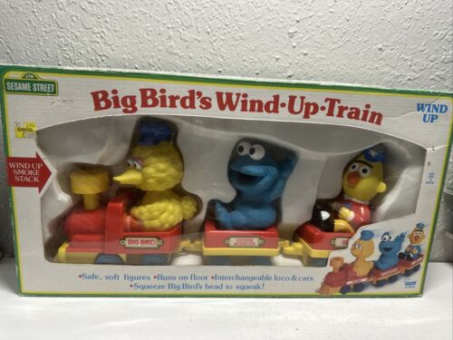 Vintage années 90 Tyco Sesame Street Wind up Train Ernie Big Bird Elmo RARE boîte ouverte - Photo 1/5