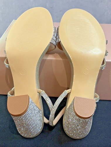 Lala Ikai Women's Strappy Glitter Heels Ankle Strap Sandals Gold Size 9.5 NEW - Picture 7 of 8