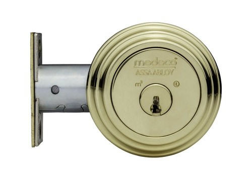 Medeco Maxum Deadbolt High Security Bright Brass - 2-Keys w/ Card