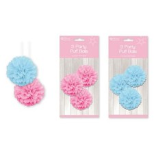 Lot de 3 boules bouffantes fête baby shower 20 cm