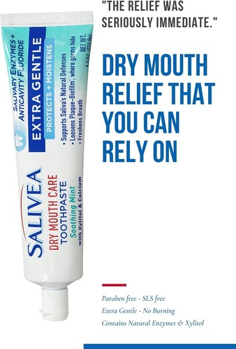 Gentle Toothpaste for Dry Mouth Care, 4.3 Oz Tube, Anticavity with Fluoride, Nat - Picture 3 of 11