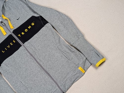 Sudadera con capucha vintage Nike FitDry Livestrong cremallera completa gris juvenil talla grande 12-14 - Imagen 4 de 16