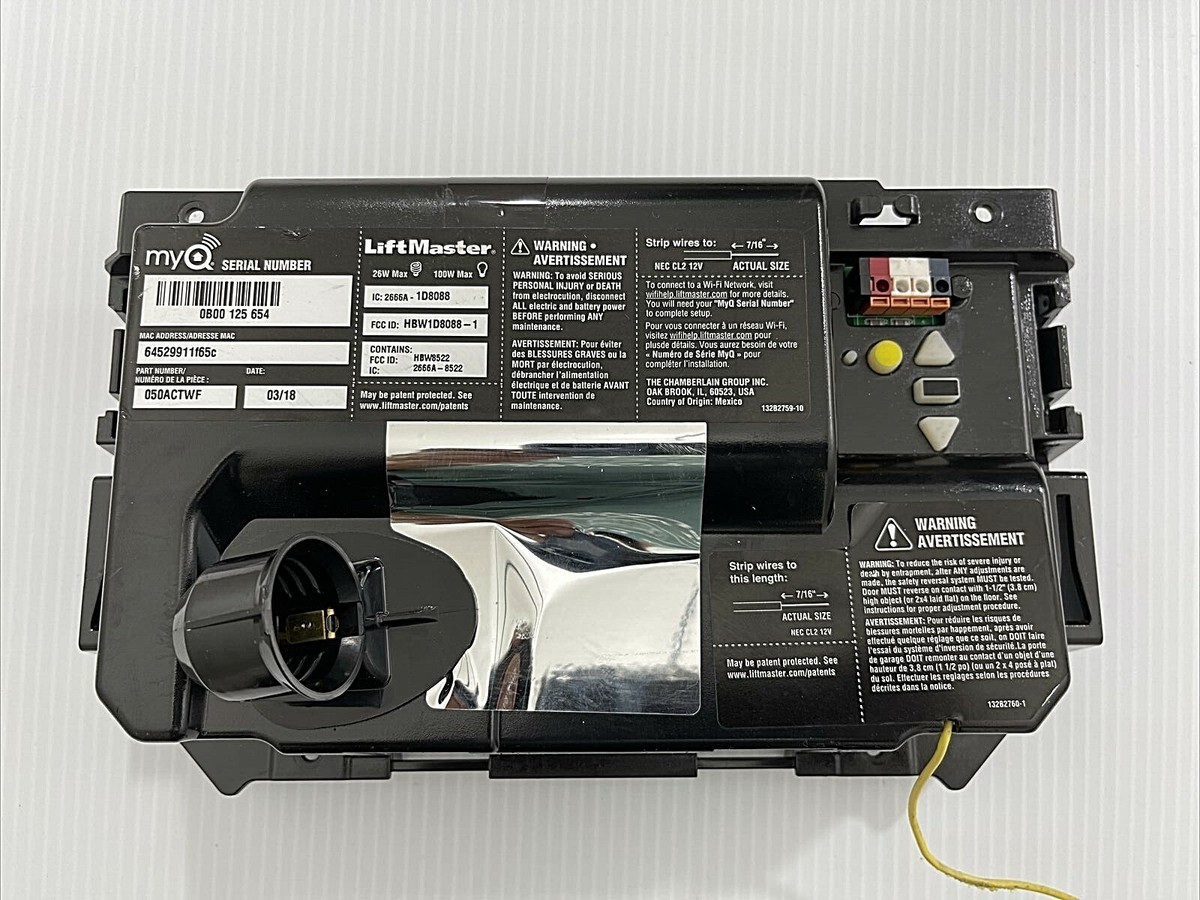 Liftmaster 050ACTWF Garage Door Receiver Logic Board Yellow Learn