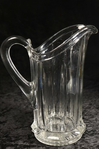 Antique 1900 EAPG U.S. Glass Company PORTLAND PATTERN 10" tall Water Pitcher