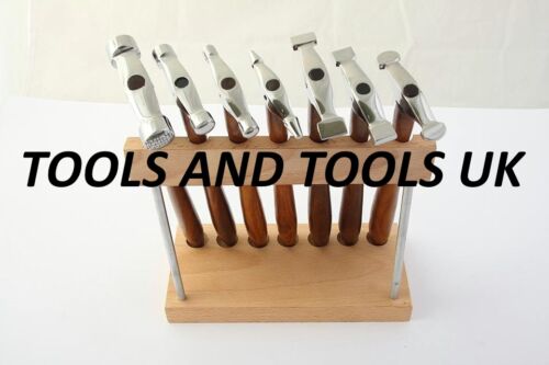 UNIVERSAL HOBBY 7 PIECE JEWELERS HAMMERS SET WITH WOODEN HANDLE+ STAND - Picture 2 of 12