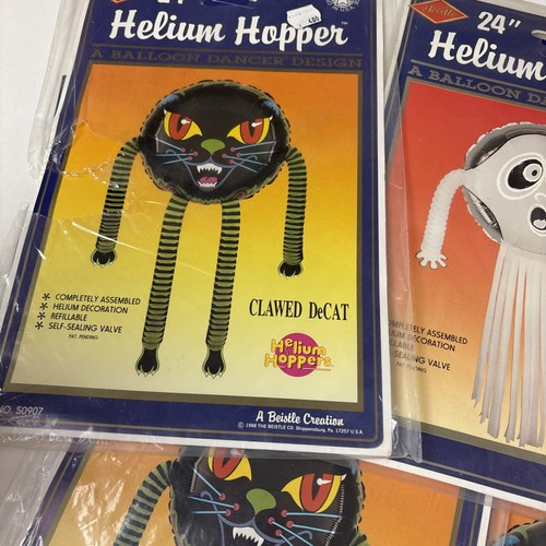 x7 Vintage Beistle Halloween Cat and Ghosts Helium Inflation Hopper balloons nos - Picture 4 of 7