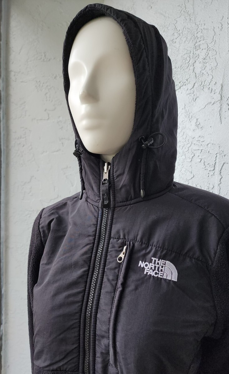 The North Face Denali Hooded Full Zip Fleece Black Jacket Pockets