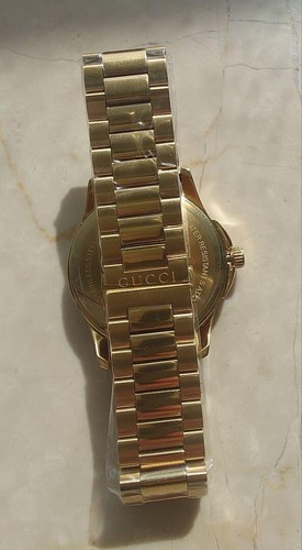【NEW】GUCCI G-Timeless Unisex Watch YA126461 Gold Tone Pattern Dial With Tag - Picture 7 of 10