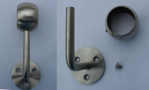 Edelstahl Handlaufhalter V2A Stütze Handlaufträger Wand Konsole Geländer VA - Foto 4 di 4