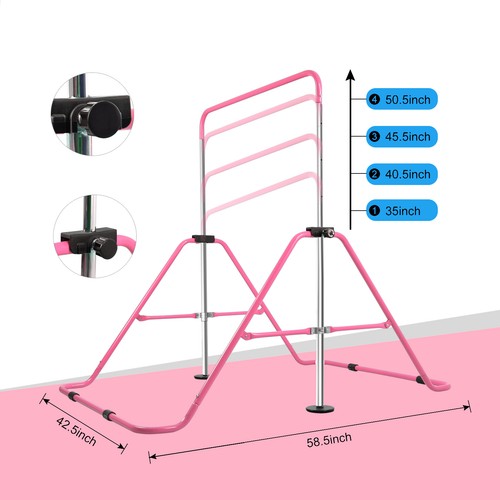 Gymnastics Bars Kids Kip Junior Training Bars Adjustable Folding Horizontal Bars - Picture 2 of 7