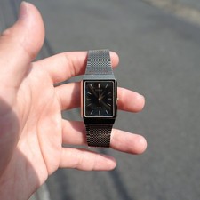 90s Seiko ALBA ESTATE Rectan Watch Black Dial