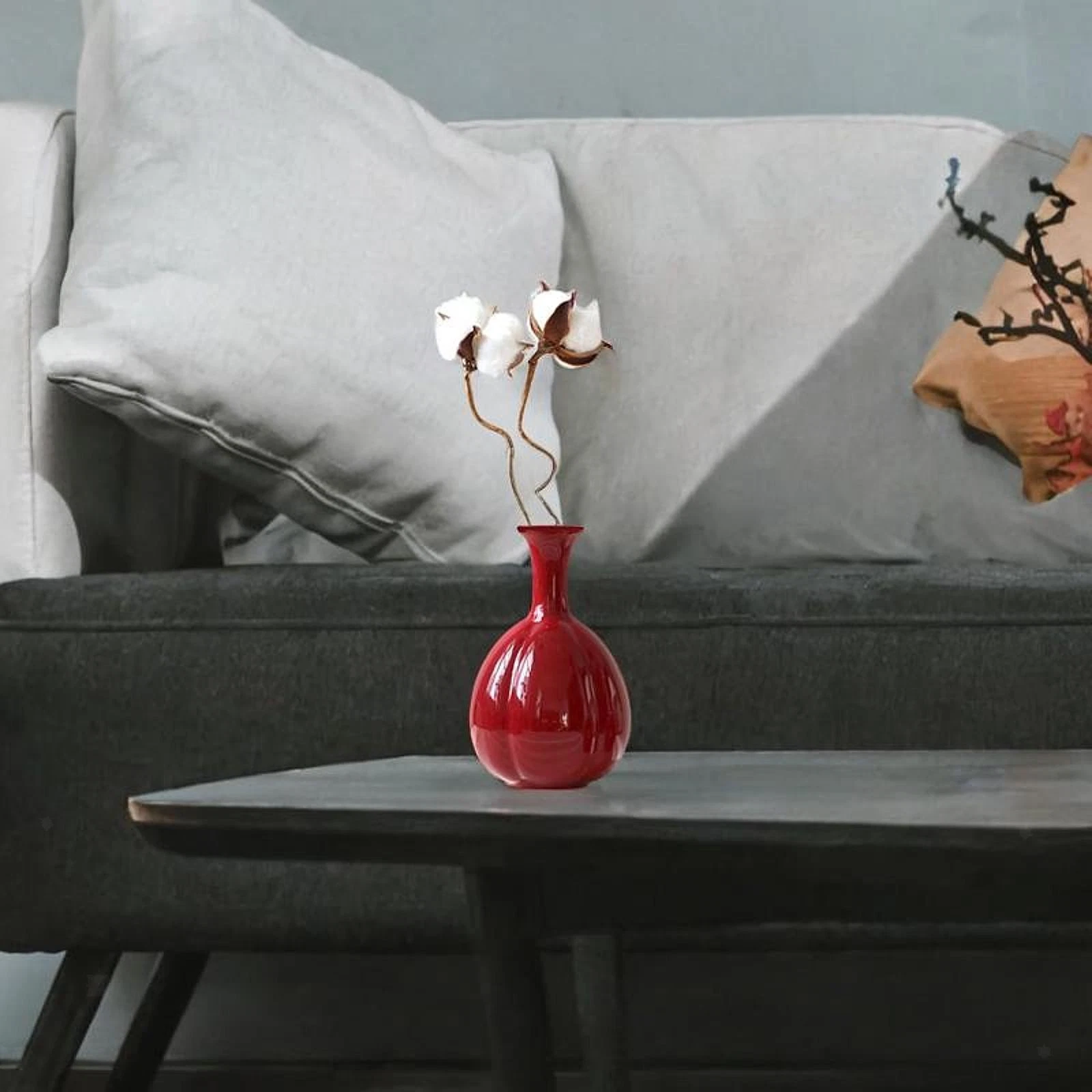 Ceramic Red Vase Decorative Vases Modern Desktop Ceramic Vase for Bedroom Coffee
