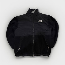 The North Face Kids Black DENALI Fleece Jacket Full Zip Pockets Logo Size M BOYS