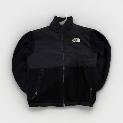 The North Face Kids Black DENALI Fleece Jacket Full Zip Pockets Logo Size M BOYS