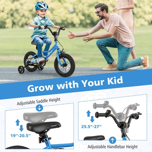 12 Inch Kids Training Bikew/ Removable Training Wheels Pneumatic Tires - Picture 6 of 9