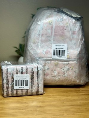 NWT Loungefly Peanuts Snoopy & Woodstock Valentine's Day Mini Backpack & Wallet