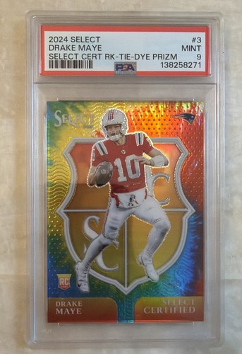 Drake Maye [Tie-Dye Prizm] #3 2024 Panini Select Certified Rookie card