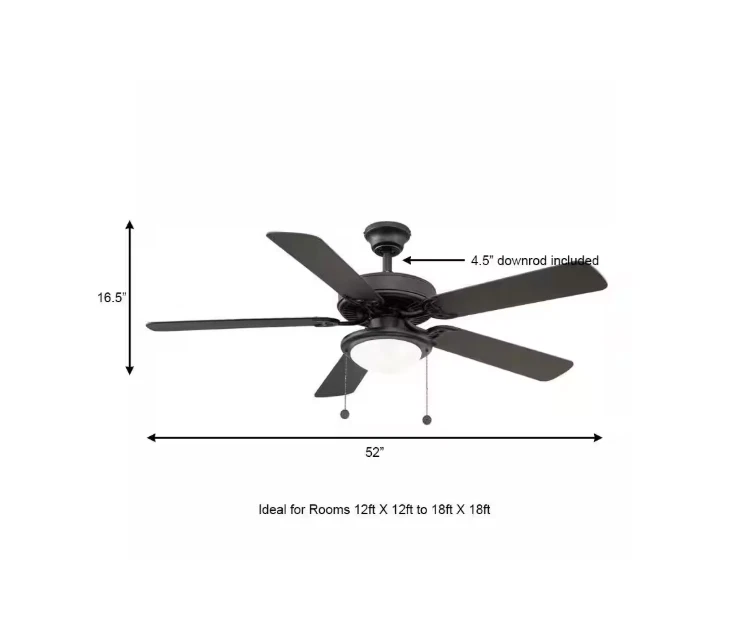 Hampton Bay Trice 52 in. LED Black Ceiling Fan Light Kit - Image 4 of 4