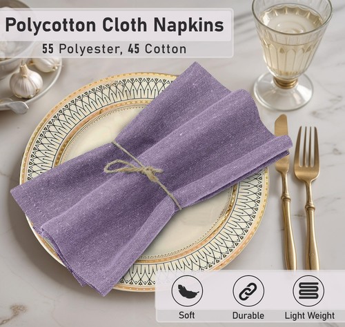 Ruvanti 18x18 Cloth Napkins Set Washable Polycotton Reusable Table Soft Napkins - Picture 220 of 366