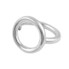Solid 925 Sterling Silver Open Circle Band Ring Minimalist Design Gift for Her