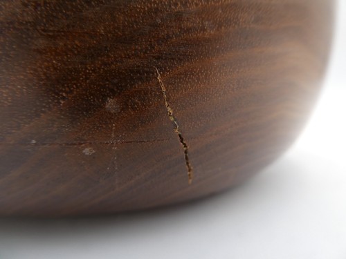 PLATO TAZÓN TALLADO TEXTURIZADO MADERA NOGAL NEGRO VINTAGE - Imagen 9 de 14