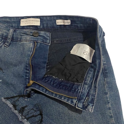 Social Standard by Sanctuary High Rise Crop Straight Denim Jeans Womens 10 - Picture 8 of 8
