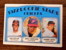 1972 Topps Don Baylor/Roric Harrison/ Johnny Oates Rookie #474 - ExNrMt