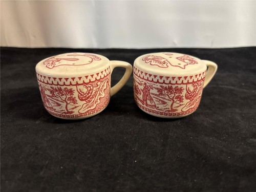 Royal China Memory Lane rot Transfergeschirr Salz & Pfefferstreuer