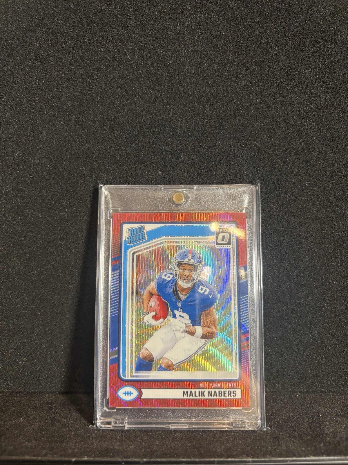 2024 Panini Donruss Rated Rookie Malik Nabers Optic Preview Red Wave Prizm RC