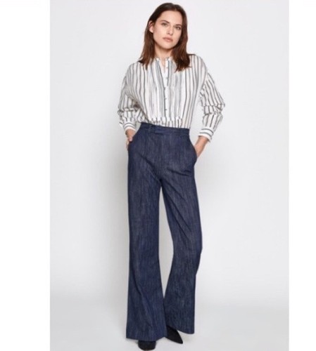 NUEVA BLUSA $228 Pequeña JOIE Morit Pintuck Rayas Mezcla de Algodón Nueva con Etiquetas Preppy - Imagen 6 de 14
