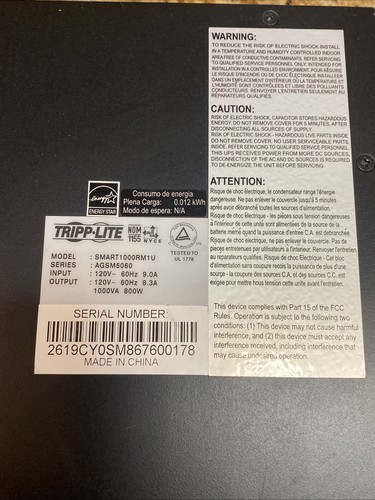 TRIPP-LITE  SMART PRO 800W SINEWAVE BACKUP UPS SYSTEM - Picture 4 of 4