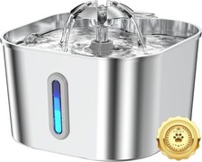 Stainless Steel Cat Water Fountain 2.2L Pet Drinking Fountain Dispenser for Cats
