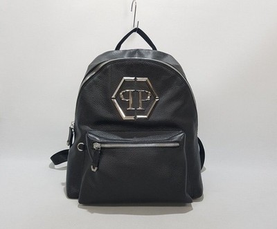 Philipp Plein Black Leather Backpack 35691772