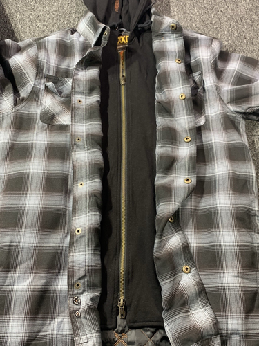 Dixxon Flannel Hooded Jacket Mens Medium Plaid Snap Zip The Old Fashioned Size M - Picture 7 of 15