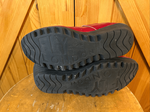 Fly London Robi Mary Jane Schuhe EU 39 US 8,5-9 Rot Lackleder Plateau Keilabsatz - Bild 7 von 10