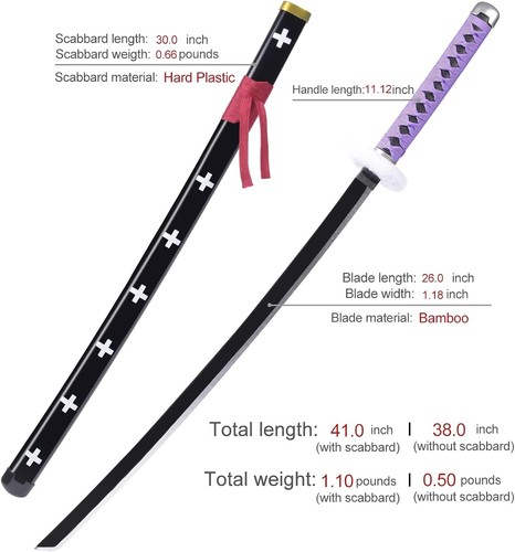 Anime Sword 41 inch,Zoro/wado ichimonji/Anime Original Texture,for Role-Playi... - Picture 2 of 13