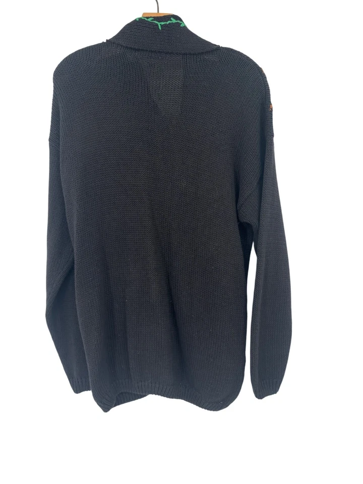 Cárdigan Suéter Vintage Halloween Para Mujer Talla XL Ojo de Águila 1995 Espantapájaros Foto 3 de 4