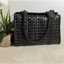 Beautiful Elliott Lucca /Black Woven Bag/Leat...