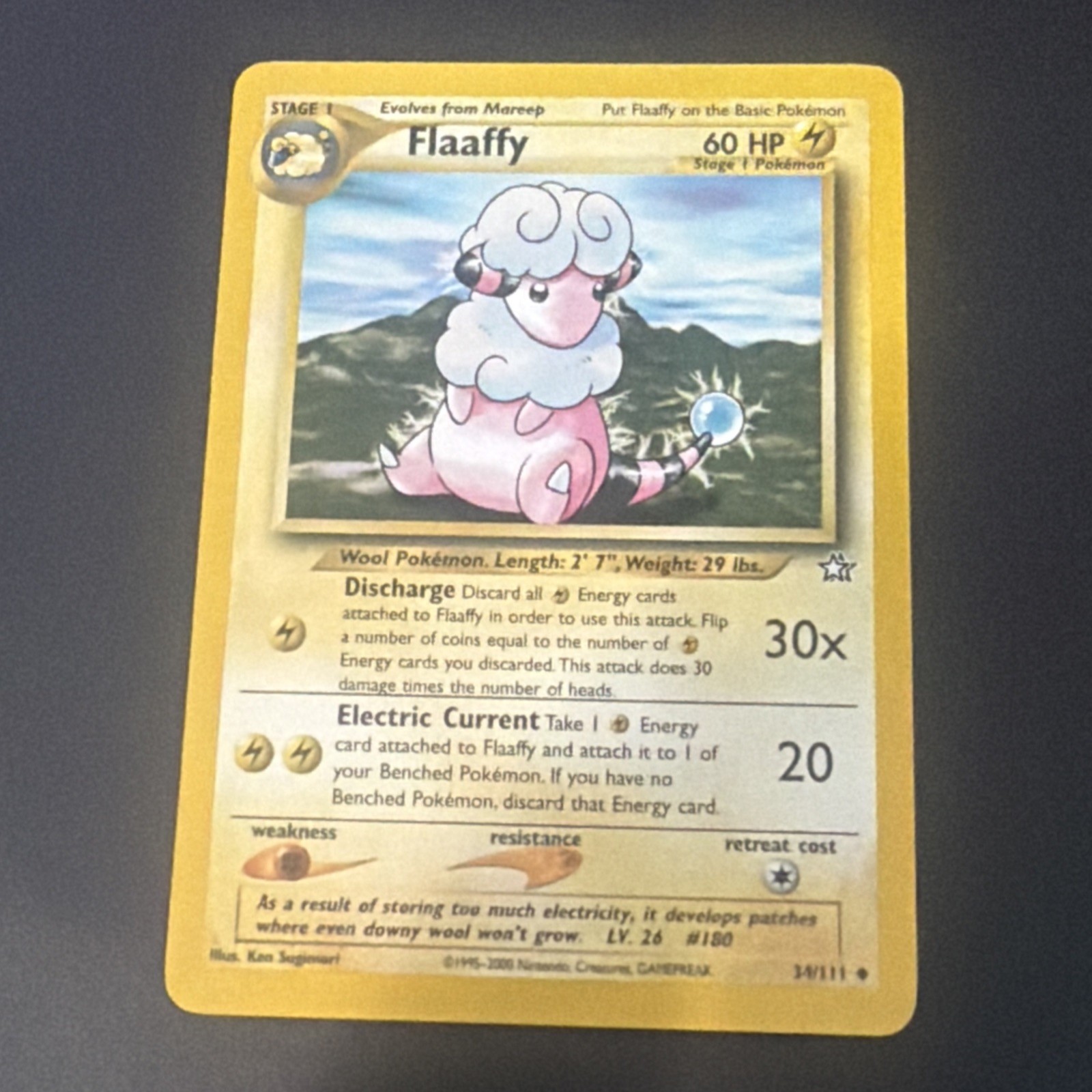 Pokemon TCG Card 2000 Neo Genesis Flaaffy 34/111 NM