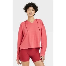 Colsie French Terry Hoodie Womens L Pink Loungewear Streetwear Athleisure 3329